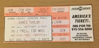 1992 James Taylor Philadelphia Concert Ticket Stub Moon Shine Tour 280