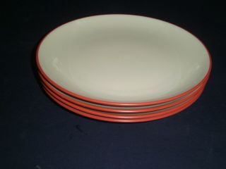 Set Of 4 Noritake Colorwave Raspberry 10 1/2 " Dinner Plates