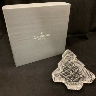 Waterford Crystal 7.  5 " L Christmas Tree Tray Candy Nut Dish W/original Box