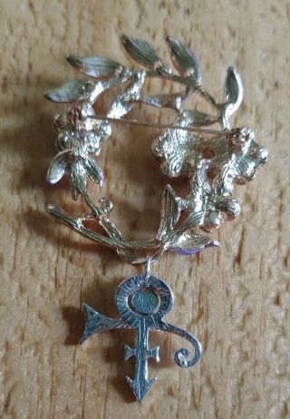 Prince Rogers Nelson Purple Rain Crystal Love Symbol Brooch / Pin 3