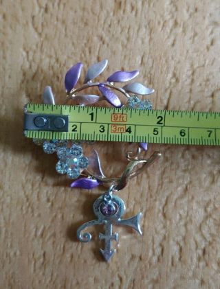 Prince Rogers Nelson Purple Rain Crystal Love Symbol Brooch / Pin 4