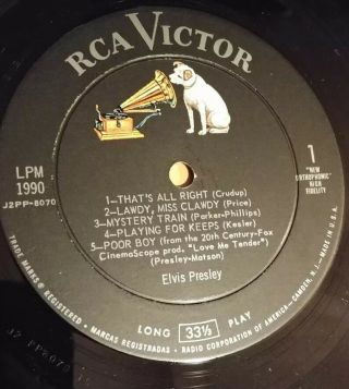 1ST Pressing ELVIS PRESLEY Vinyl Record 