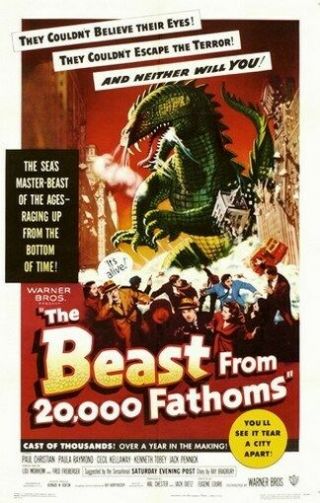 The Beast From 20000 Fathoms Movie Poster Rare Vintage
