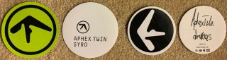 Set of 2 Aphex Twin promo VHS video tapes & 2 promo stickers Come to Daddy Syro 4