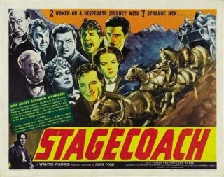 Stagecoach Movie Poster John Wayne Rare Hot Vintage 6