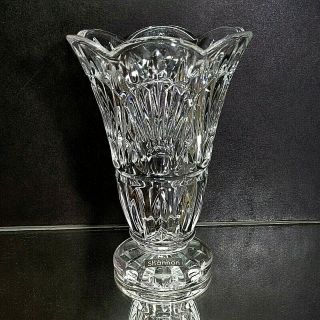 1 (one) Godinger Shannon Lead Cut Crystal Footed Vase 7 1/2 Inches