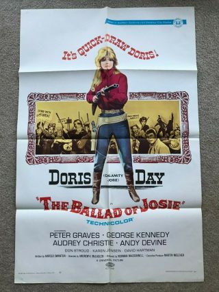 1 - Sheet Poster 27x41: The Ballard Of Josie (1967) Doris Day