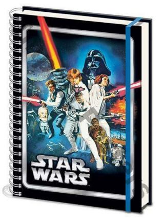 Star Wars Note Book - Luke Leia Solo Vader - Hardcover A5 Format Ring Binding