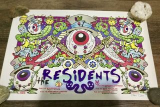The Residents Show Poster Signed By Artist Steven Cerio Ap 12” X 18”