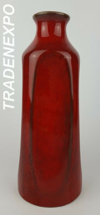 Vintage 60 - 70s Marei Keramik Red Bottle Vase West German Pottery Fat Lava Era