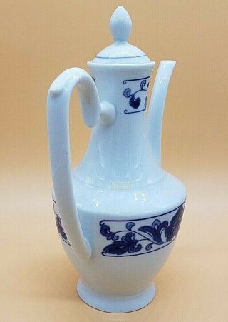 Chinese Blue White Flower Porcelain Wine Spirit Pot Vessel Mini Cup Chalice Set 3