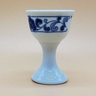 Chinese Blue White Flower Porcelain Wine Spirit Pot Vessel Mini Cup Chalice Set 5
