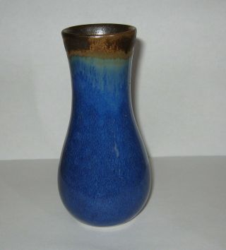 Pigeon Forge Pottery Doug Ferguson Signed Blue / Brown Drip Glaze 5 1/4 " Vase