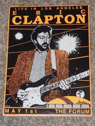 Eric Clapton Los Angeles Concert Poster By Kozik May 1990