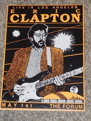 Eric Clapton Los Angeles Concert Poster by Kozik May 1990 2
