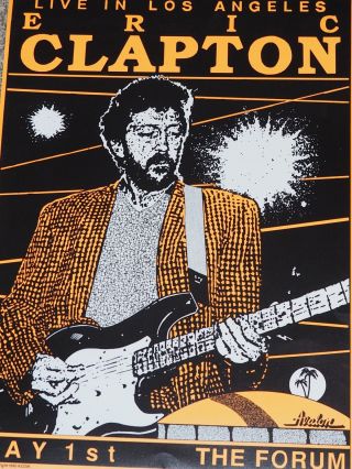 Eric Clapton Los Angeles Concert Poster by Kozik May 1990 3