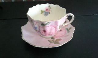 Vintage Paragon Double Warrant Pink Rose Tea Cup And Saucer Fine Bone China