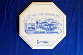 Vintage Gladding Mcbean Hermosa 1875 - 1975 Lincoln Ca Plant Centennial Tile L3