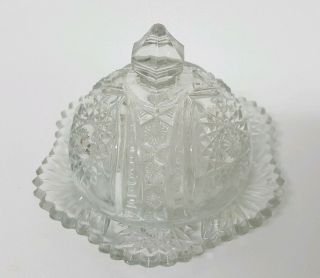Vintage Crystal Cut Glass Sugar Bowl Candy Dish With Lid