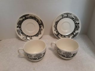 Wedgwood 2 Kruger National Park Cups And Saucers