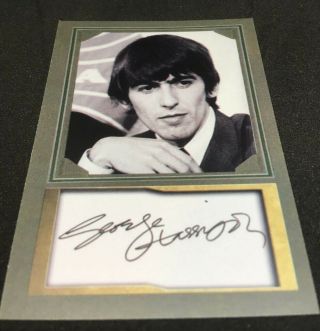 The Beatles / George Harrison / Autograph Card & Novelty Bill / D.  Gordon
