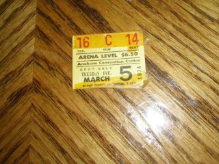 Joni Mitchell / Anaheim Convention Center Ticket Stub March 5,  1974