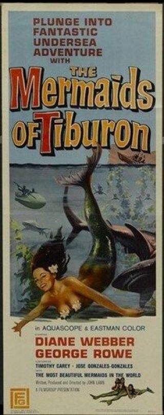 The Mermaids Of Tiburon Movie Poster Diane Webber Rare