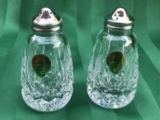 Vintage " Waterford Crystal " Salt & Pepper Shakers Lismore Pattern