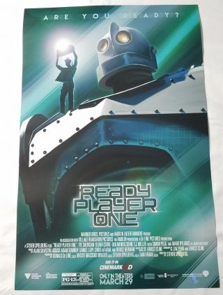 2018 Ready Player One 16x24 Movie Theater Poster Promo Cinemark X Iron Giant Nm