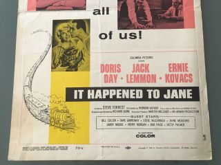 Window Card 14x22: It Happened to Jane (1959) Doris Day,  Jack Lemmon 2