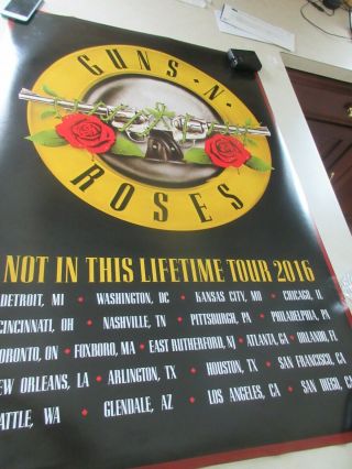 Guns And Roses Not In This Lifetime Authentic Concert Poster 1st Leg Of Tour2016