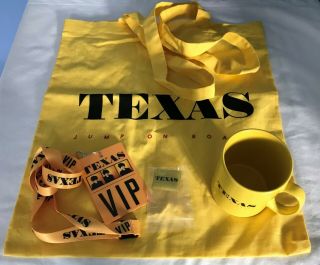 Texas Jump On Board Tour Gift Set Mug Bag,  Badge,  Vip Lanyard & Signed Poster