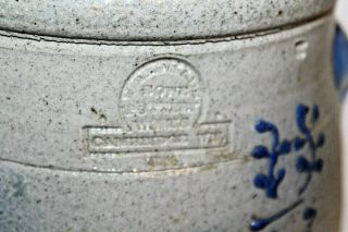 Vintage 1991 or 1996 Rowe Pottery Blue Salt Glaze Crock 8 3/4 