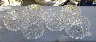Set 6 Stunning Vintage Czech Diamond Cut Crystal Napkin Rings Round