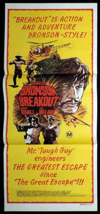 Breakout Daybill Movie Poster Charles Bronson Robert Duvall