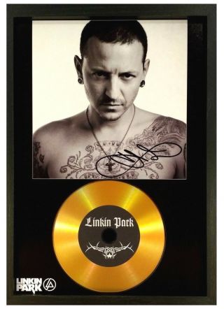 Chester Bennington - Linkin Park Signed Gold Disc Collectable Memorabilia Gift 1