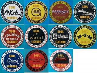 Northern Soul Record Box Sticker - Wigan Casino Soul Legends - All 11 Stickers
