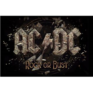 Ac/dc Rock Or Bust Poster Flag Official Fabric Premium Textile Acdc Ac - Dc