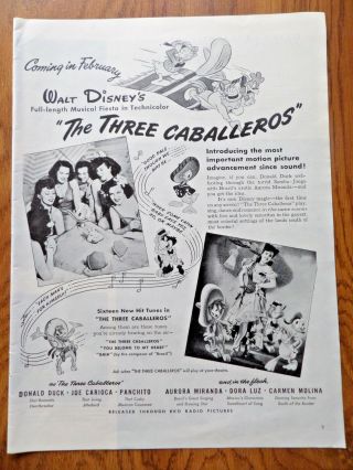 1944 Movie Ad Walt Disney 