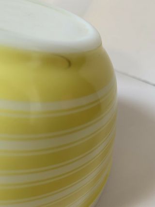 Vintage Pyrex Yellow Rainbow Stripes Mixing Bowl 401 1 1/2 Pint 6