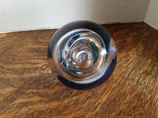 Paperweight Dynasty Gallery Heirloom Collectibles Blown Glass Blue & Clear 5