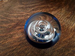 Paperweight Dynasty Gallery Heirloom Collectibles Blown Glass Blue & Clear 6