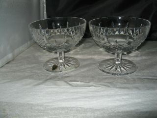 (2) Waterford Crystal Bowl Lismore Pedestal Footed Open Candy Dish 