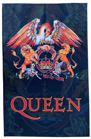 Queen Freddie Mercury Crest Textile Flag / Poster Licensed