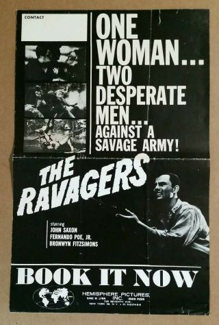 " The Ravagers " John Saxon Movie Poster,  1965
