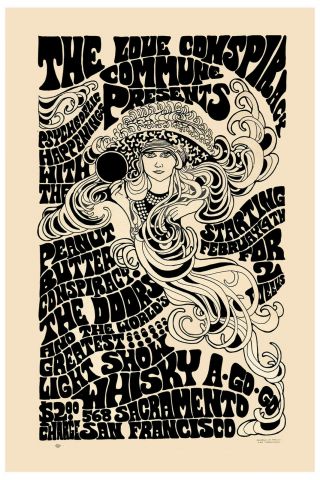 Jim Morrison & The Doors San Francisco Concert Poster 1967 Large Format 24x36