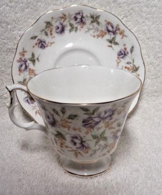 Royal Albert Rose Chintz Series Purple Lace Cup And Saucer