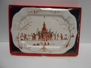 Juliska Country Estate Winter Frolic Ruby Gift Tray Merry Christmas Portugal