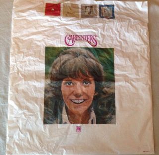 Very Rare Karen Carpenter A&m Plastic Sack With Both Pictures