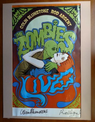 The Zombies Live Signed Poster 2002 Autograph Colin Blunstone Rod Argent Concert